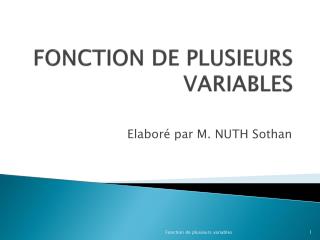 fonction de plusieurs variables