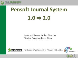 Pensoft Journal System 1.0 ? 2.0