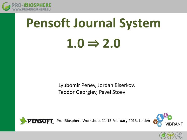 pensoft journal system 1 0 2 0