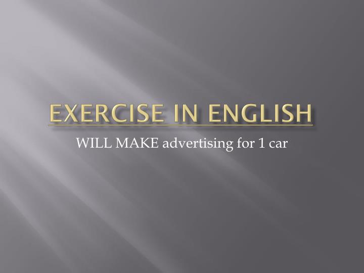 exercise in english