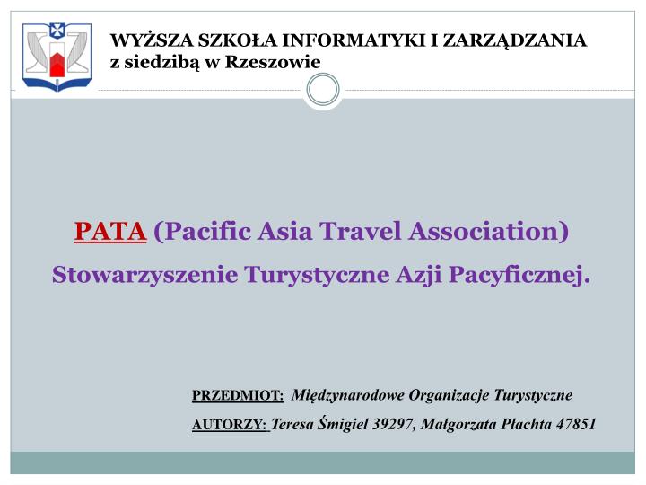 pata pacific asia travel association stowarzyszenie turystyczne azji pacyficznej