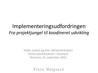 implementeringsudfordringen fra projektjungel til koodineret udvikling