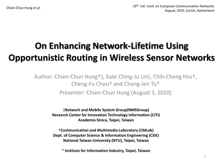 on enhancing network lifetime using opportunistic routing in wireless sensor networks