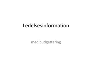 ledelsesinformation