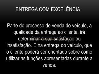 entrega com excel ncia