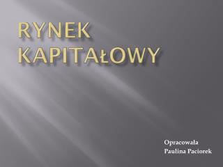 rynek kapita owy