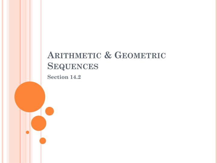 arithmetic geometric sequences