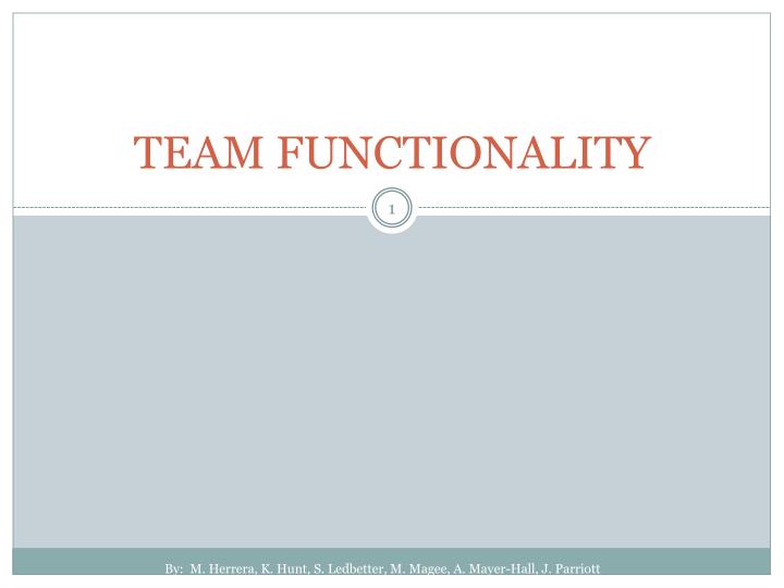 team functionality