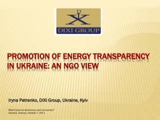 Promotion of energy transparency in Ukraine: an NGO view