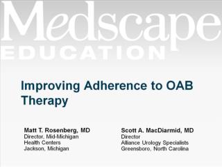 Improving Adherence to OAB Therapy