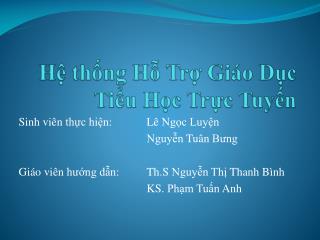 h th ng h tr gi o d c ti u h c tr c tuy n