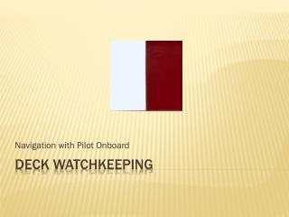 Deck Watchkeeping