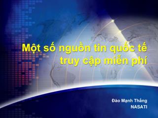 m t s ngu n tin qu c t truy c p mi n ph