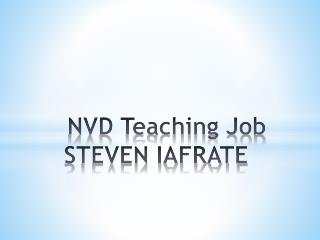 NVD Teaching Job STEVEN IAFRATE