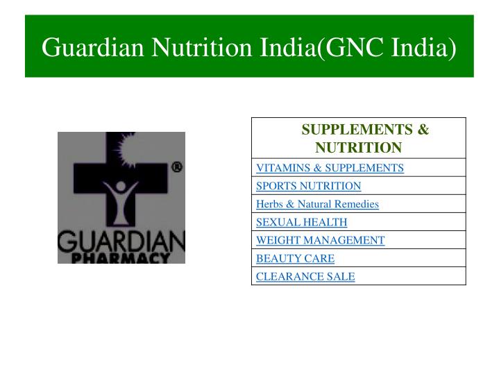 guardian nutrition india gnc india