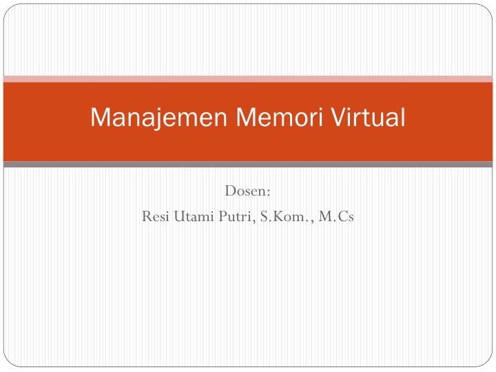 manajemen memori virtual