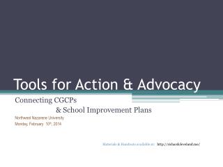 Tools for Action &amp; Advocacy