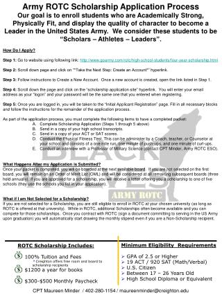 Army ROTC Scholarship Application Process