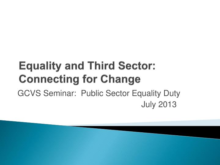 equality and third sector connecting for change