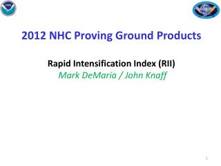 2012 NHC Proving Ground Products Rapid Intensification Index (RII) Mark DeMaria / John Knaff