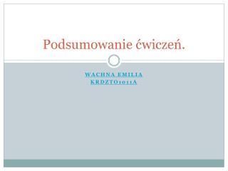 podsumowanie wicze