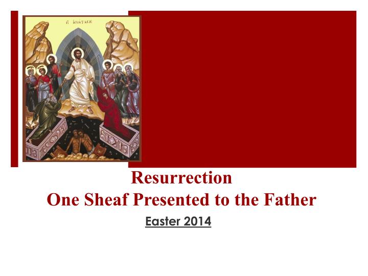 resurrection one sheaf presented to the father
