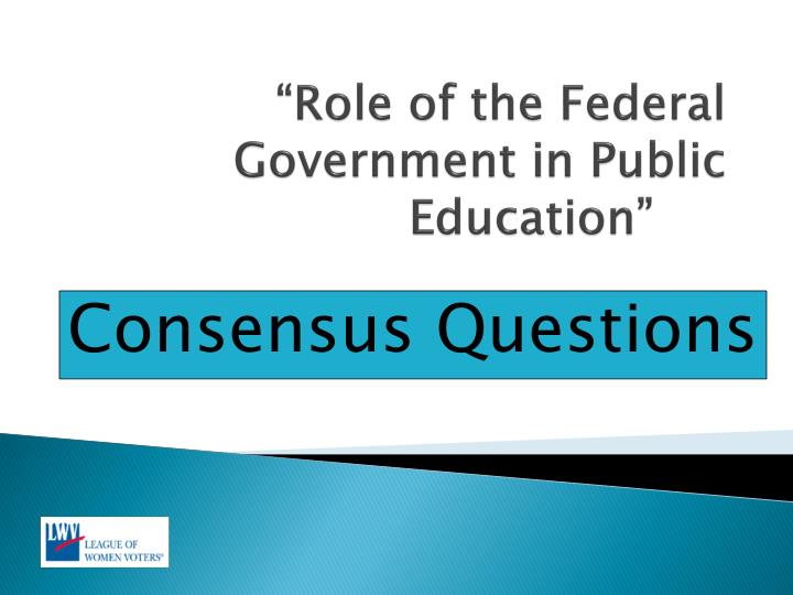 role of the federal government in public education