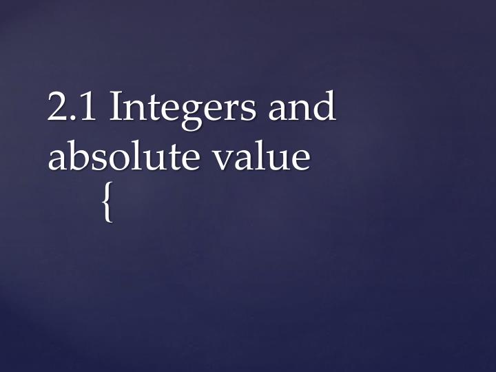 2 1 integers and absolute value