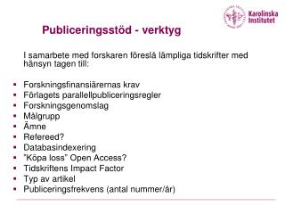 publiceringsst d verktyg