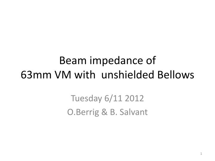 beam impedance of 63mm vm with unshielded bellows
