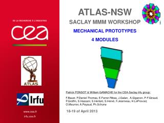 ATLAS-NSW saclay MMM workshop Mechanical prototypes 4 Modules