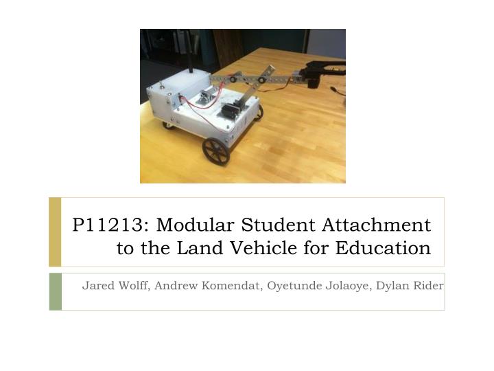 p11213 modular student attachment to the land vehicle for education