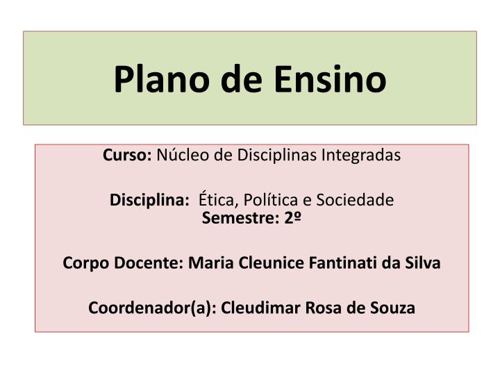 plano de ensino