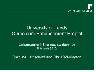Curriculum Enhancement Project