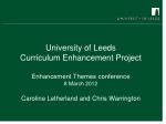 Curriculum Enhancement Project - slide 1