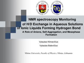NMR spectroscopy Monitoring
