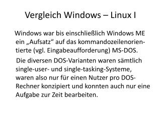 vergleich windows linux i