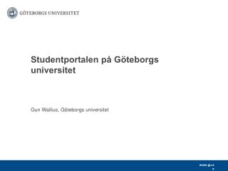 Studentportalen på Göteborgs universitet