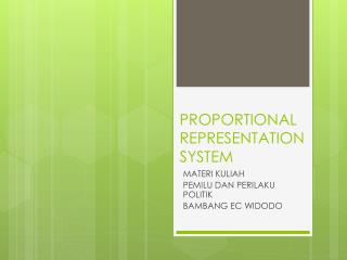 proportional representation system