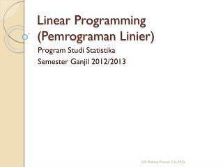 linear programming pemrograman linier