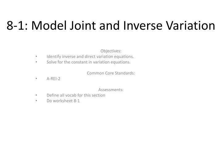 8 1 model joint and inverse variation