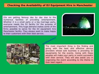 DJ Equipment & Stage Hire Manchester