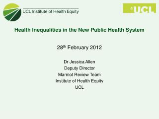 Health Inequalities in the New Public Health System