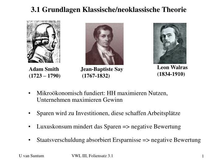 3 1 grundlagen klassische neoklassische theorie