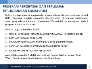 program percepatan dan perluasan perlindungan sosial p4s
