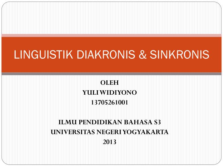 linguistik diakronis sinkronis