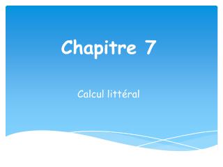 chapitre 7