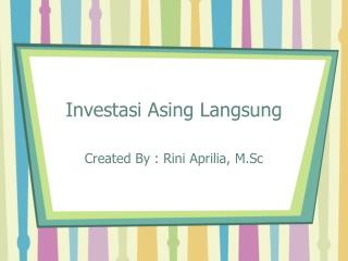 investasi asing langsung