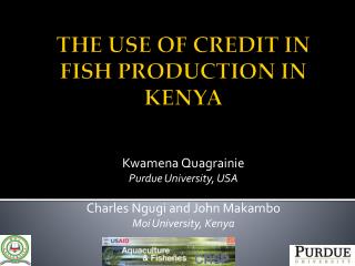 kwamena quagrainie purdue university usa charles ngugi and john makambo moi university kenya