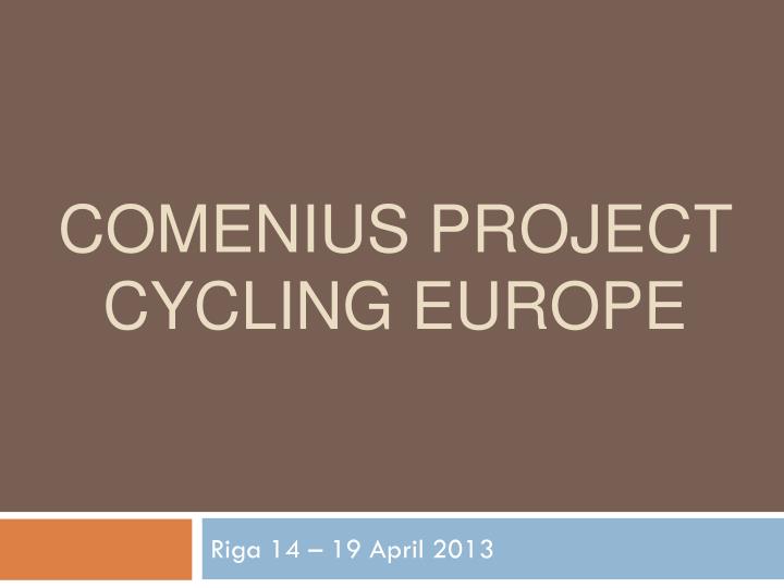 comenius project cycling europe